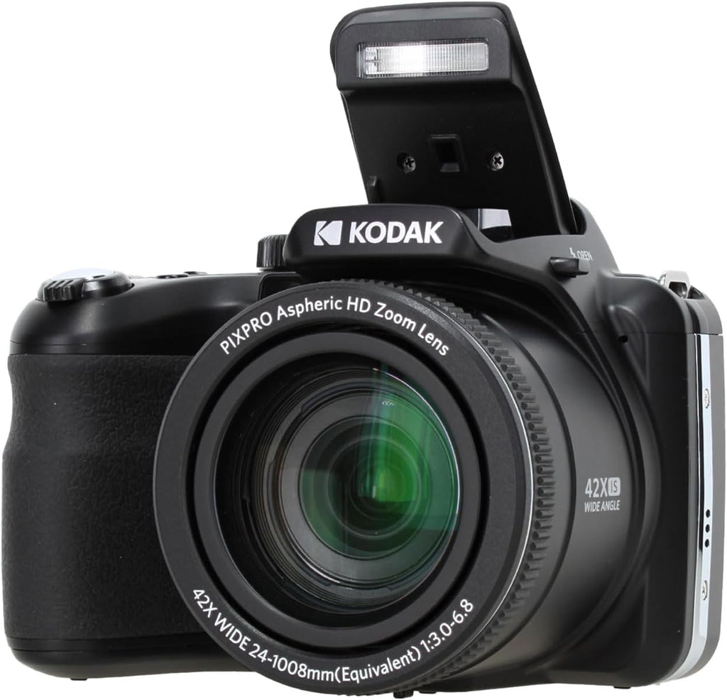 Kodak PIXPRO AZ425 20MP Vlogging Digital Camera (Black) 42X Optical Zoom, 24mm Wide Angle Lens Bundle with 32GB Memory Card + Vlogger Tripod + Bag + More Vlog Accessories