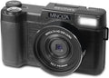 Minolta 30MP Digital Camera – 2.7K Ultra HD Video, 3-inch 180° LCD Screen, Face Detection, Anti-Shake, 9 Scene Modes, Photo Burst, Panorama, CMOS Sensor, 32GB Card (Black)