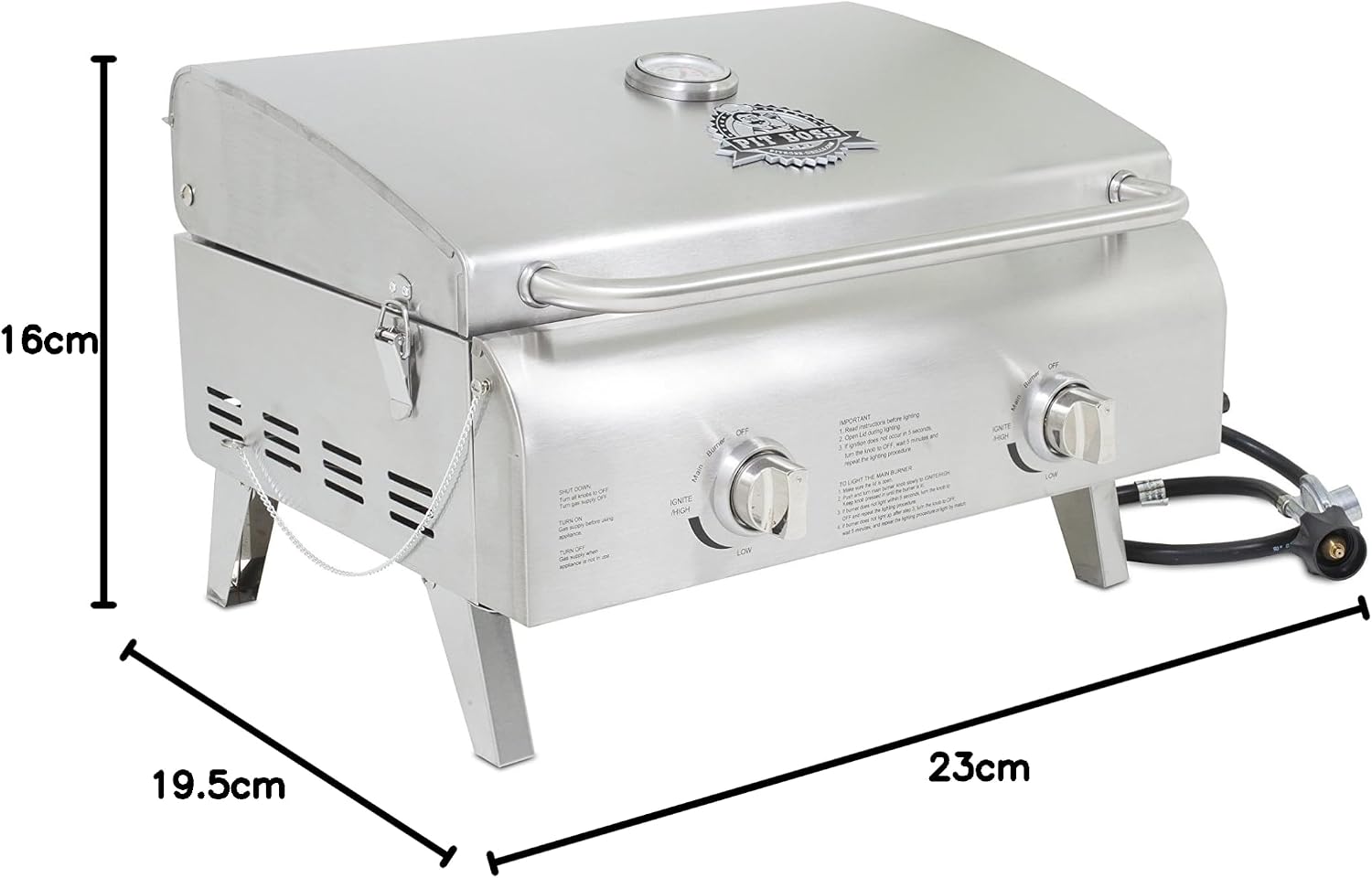 Pit Boss Grills 75275 Stainless Steel Two-Burner Portable Grill
