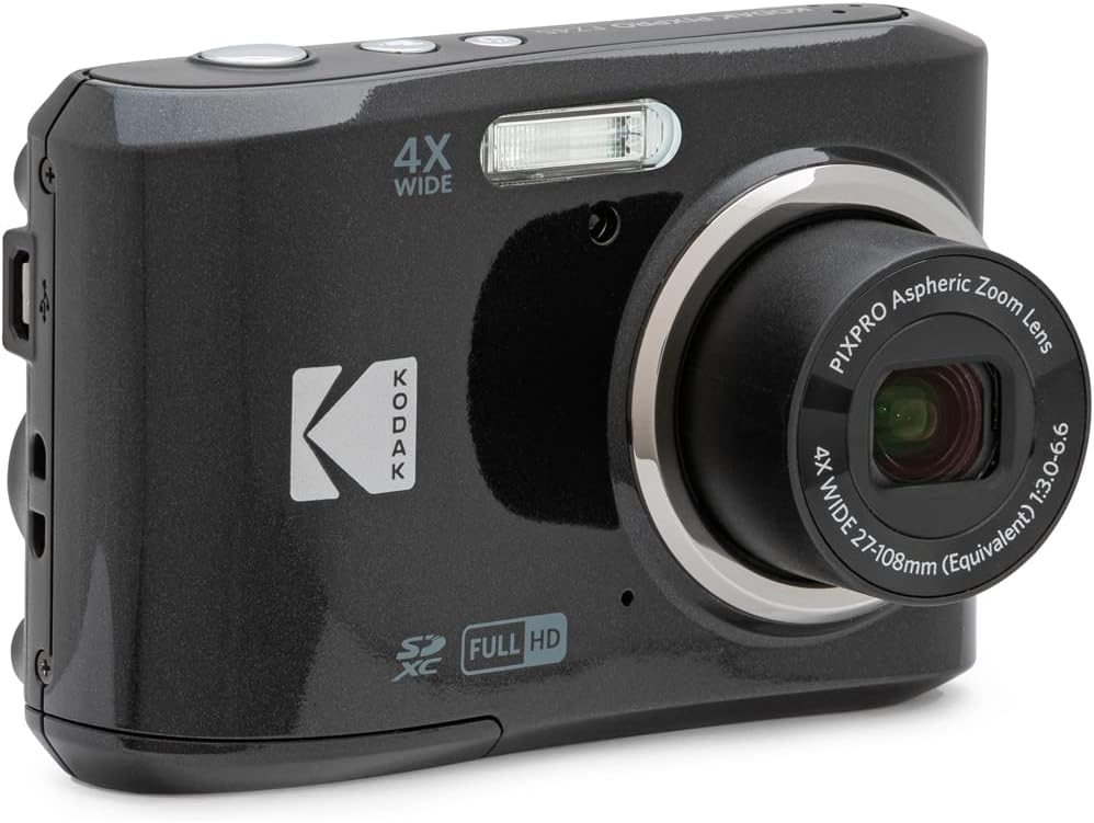 Kodak FZ45BK PIXPRO 16MP Digital Camera Black Bundle with Lexar 64GB High-Performance 800x UHS-I SDHC Memory Card Blue Series