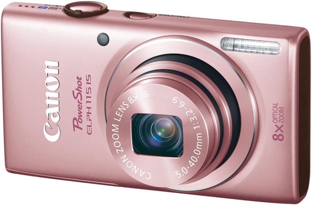 Canon PowerShot ELPH 115 is 16.0 MP Digital Camera with 8X Optical Zoom with a 28mm Wide-Angle Lens and 720p HD Video Recording (Pink)