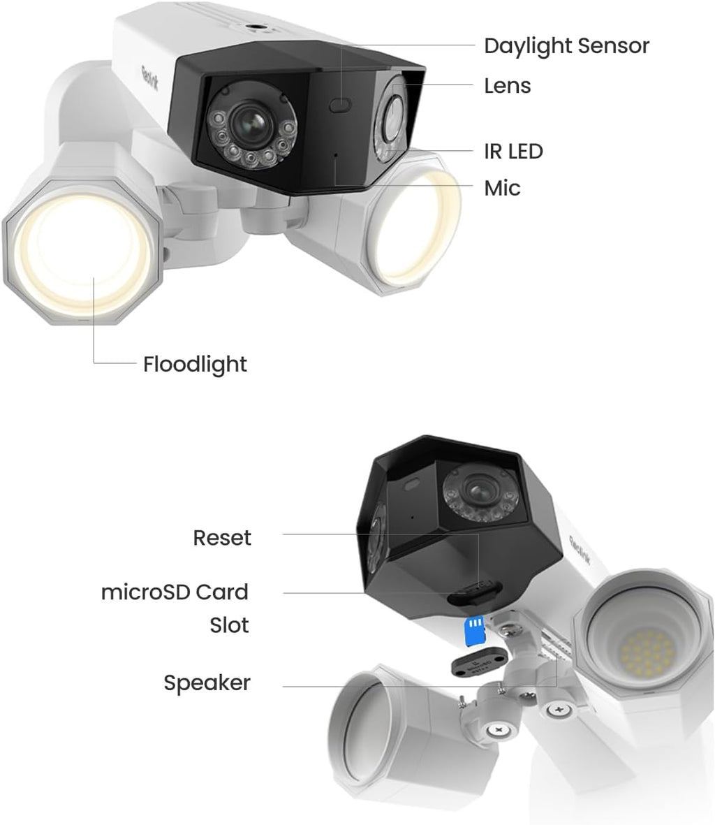 REOLINK Duo Floodlight PoE, 4K Dual-Lens Security Camera, Outdoor PoE IP Camera with 180° Ultra-Wide Angle, 1800 Lumen Floodlight, Human/Vehicle/Pet Detection, Two Way Talk, Waterproof