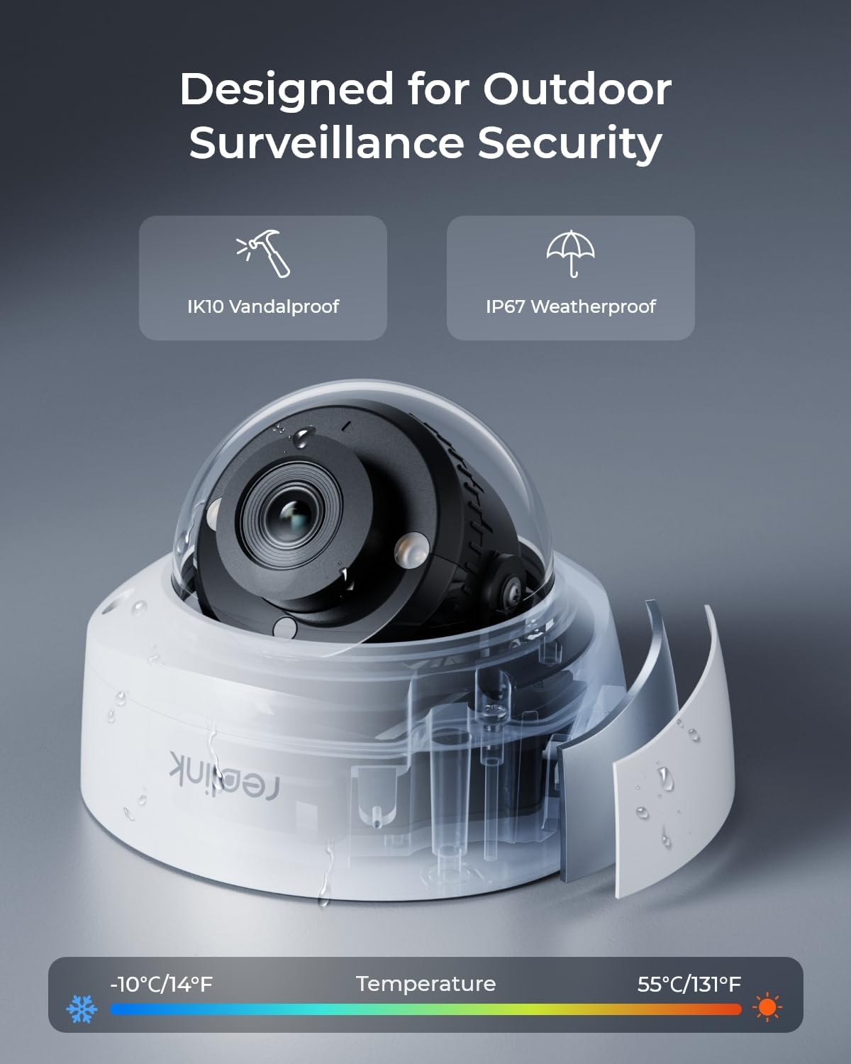 REOLINK 4K/8MP PoE IP Security Camera, Turret Surveillance, Color Night Vision with 3000K Spotlights, IK10 Vandal Proof, Human/Vehicle/Pet Detection, up to 512GB microSD Card, RLC-840A, No PT Support