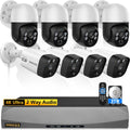 OOSSXX (2026 Upgrade) Auto-Tracking 4K 2-Way Audio PTZ PoE Outdoor Wired Security Cameras System Home Wired Cameras Video Surveillance
