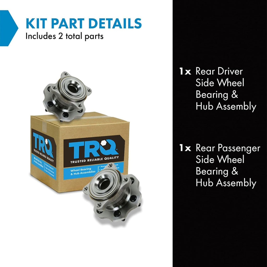 TRQ Rear Left and Right Wheel Bearing and Hub Assembly Set 2 Piece Compatible with 2005-2008 Nissan Armada Mexico Built Models 1st VIN Digit 3 2005-2012 Pathfinder