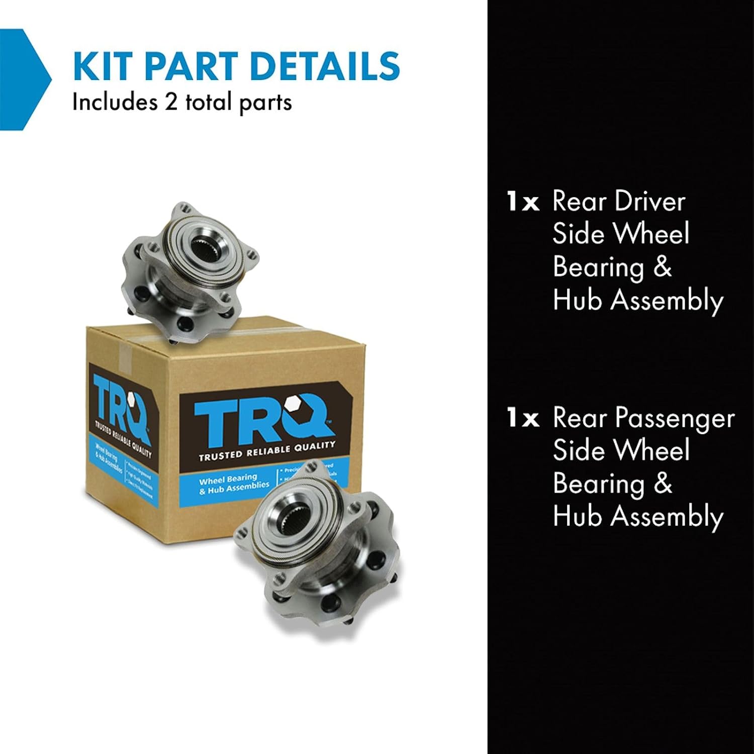 TRQ Rear Left and Right Wheel Bearing and Hub Assembly Set 2 Piece Compatible with 2005-2008 Nissan Armada Mexico Built Models 1st VIN Digit 3 2005-2012 Pathfinder
