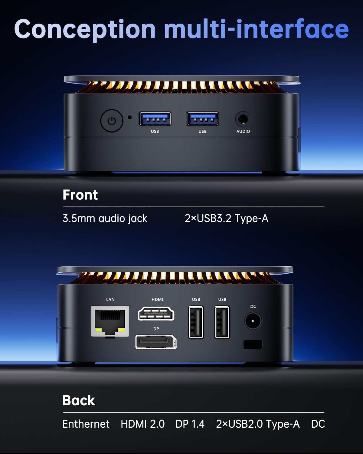 KAMRUI N150 Mini PC, Small Form Factor PC with 16GB DDR4 512GB M.2 SSD, Mini Computer for Business, Office, Home