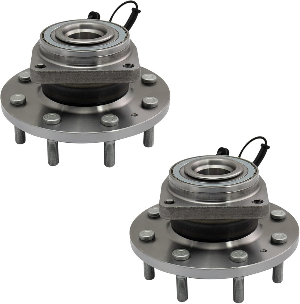 TRQ Front Left and Right Wheel Bearing and Hub Assembly Set 2 Piece Compatible with 11-19 Chevrolet Silverado 3500 HD 4WD with Dual Rear Wheels 11-19 GMC Sierra 3500 HD 4WD with Dual Rear Wheels