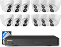 【4K HD+121°Wide View】 Hiseeu 12MP NVR 12 Pcs 4K PoE Security Cameras, 4 TB HDD for Home Surveillance Outdoor&Indoor, 2 Way Audio, Color Night Vision, Human Vehicle Detect, 7/24 Record, 0 Monthly Fee