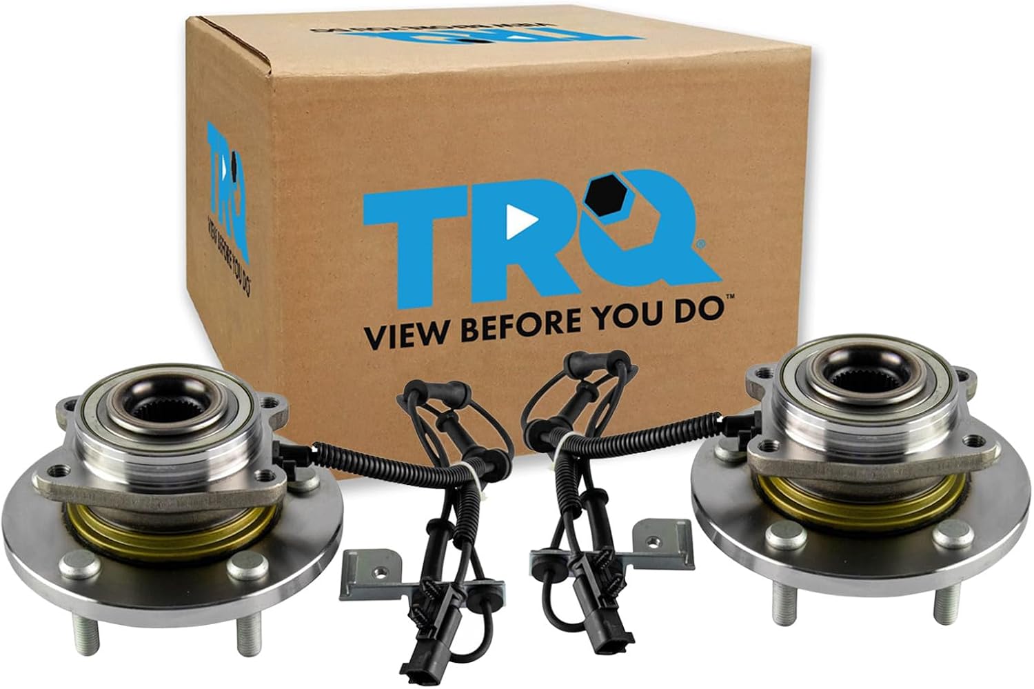 TRQ 2 Piece Front Wheel Bearing & Hub Assembly Set with ABS Sensor Compatible with 2012-2016 Chrysler Town & Country 2012-2020 Dodge Grand Caravan 2012-2015 Ram C/V 2013-2014 Volkswagen Routan