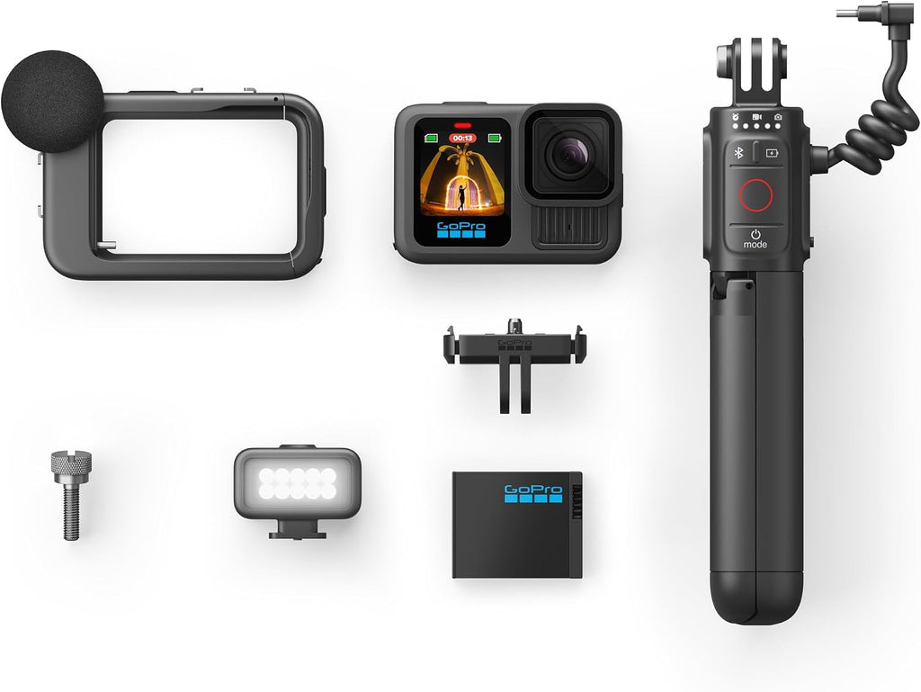 GoPro HERO13 Black Creator Edition - Includes HERO13 Black, Volta (Battery Grip, Tripod, Remote), Media Mod, Light Mod, Enduro Battery, Magnetic Latch Mount and Carrying Case