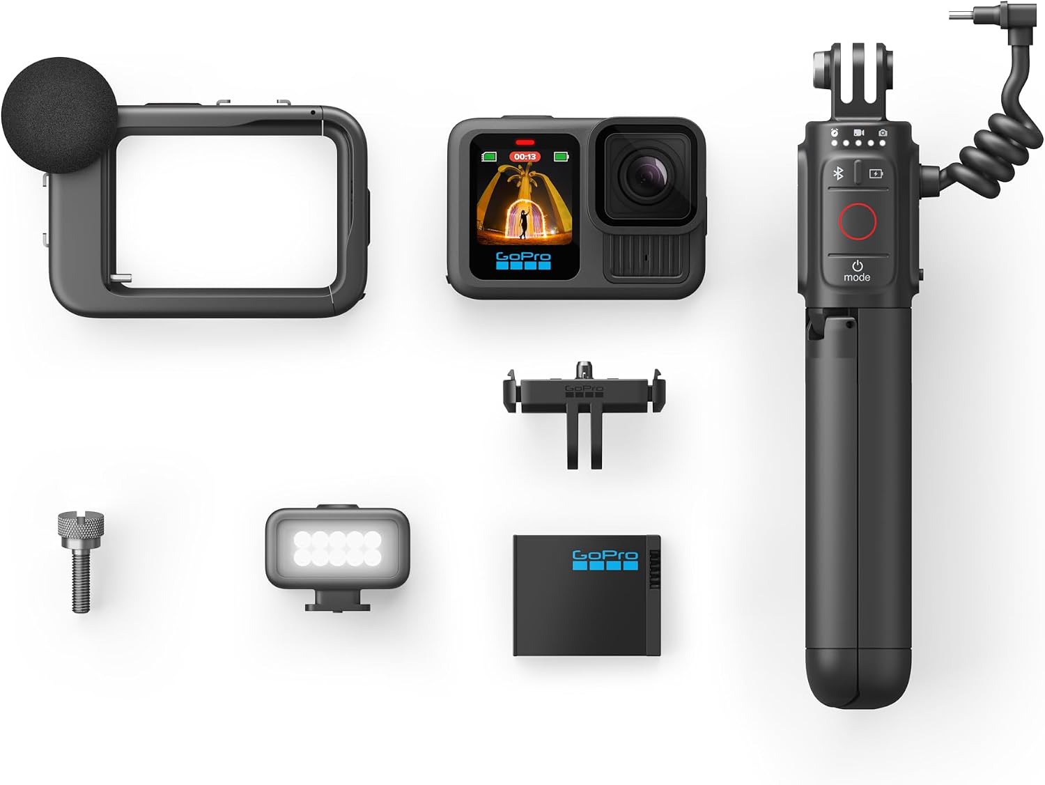 GoPro HERO13 Black Creator Edition - Includes HERO13 Black, Volta (Battery Grip, Tripod, Remote), Media Mod, Light Mod, Enduro Battery, Magnetic Latch Mount and Carrying Case