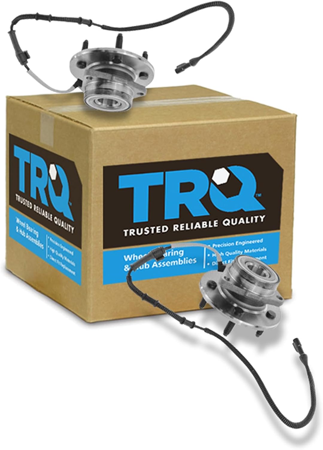 TRQ 2 Piece Front Wheel Bearing & Hub Assembly Set 4WD Compatible with 2000-2004 Ford F-150 2004 F-150 Heritage
