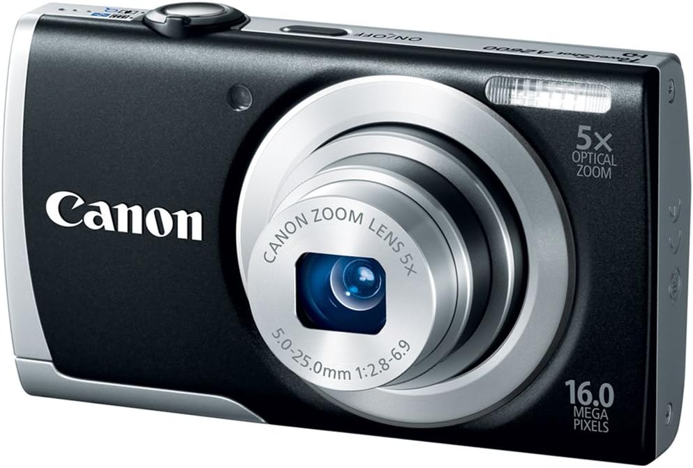Canon PowerShot A2600 is 16.0 MP Digital Camera with 5X Optical Zoom and 720p Full HD Video Recording (Black)