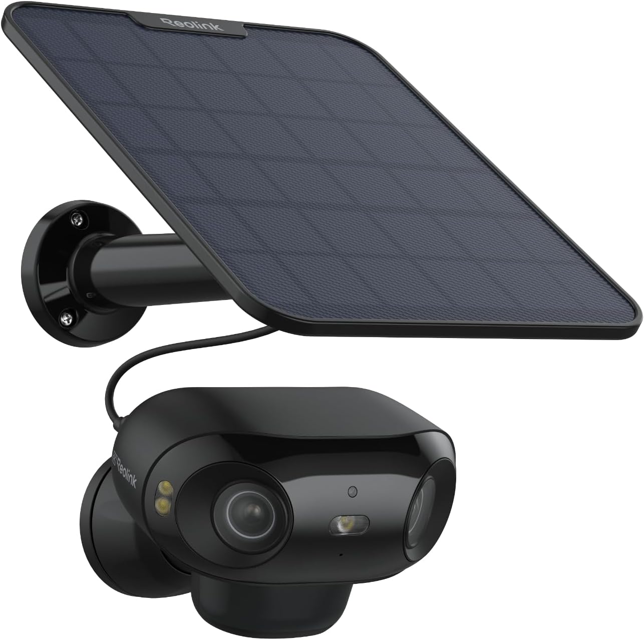 REOLINK Argus 4 Pro Black, 4K Dual-Lens 180° Solar Security Cameras Wireless Outdoor, 8MP ColorX Night Vision for Home Surveillance, 5G/2.4GHz WiFi, AI Detection, No Subscription, Home Hub Compatible