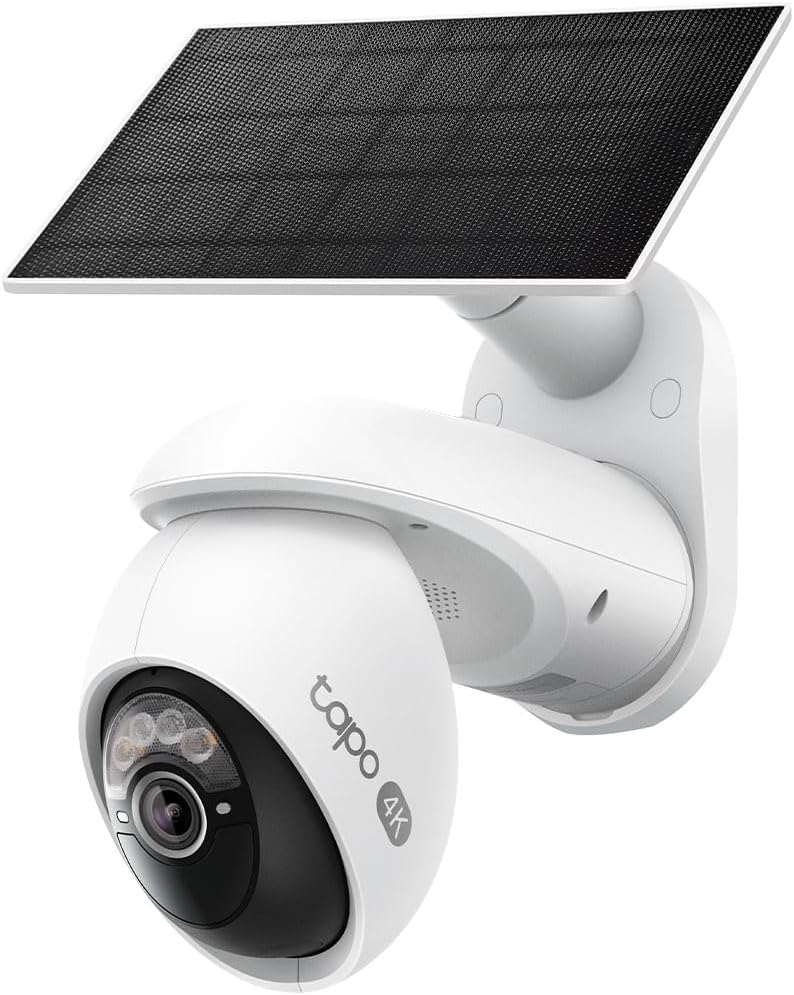 Tapo 4K Outdoor Pan/Tilt Wireless Security Camera - Battery with Solar Charging, 360° Motion Track, 24/7 Capture, Person/Vehicle Detection, Subscription-Free Local Storage or Optional Cloud, C660 KIT