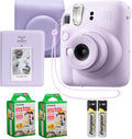 Fujifilm Instax Mini 12 Instant Camera Lilac Purple Bundle – Includes 40-Sheets Instax Mini Film, Protective Case, and Mini Photo Album