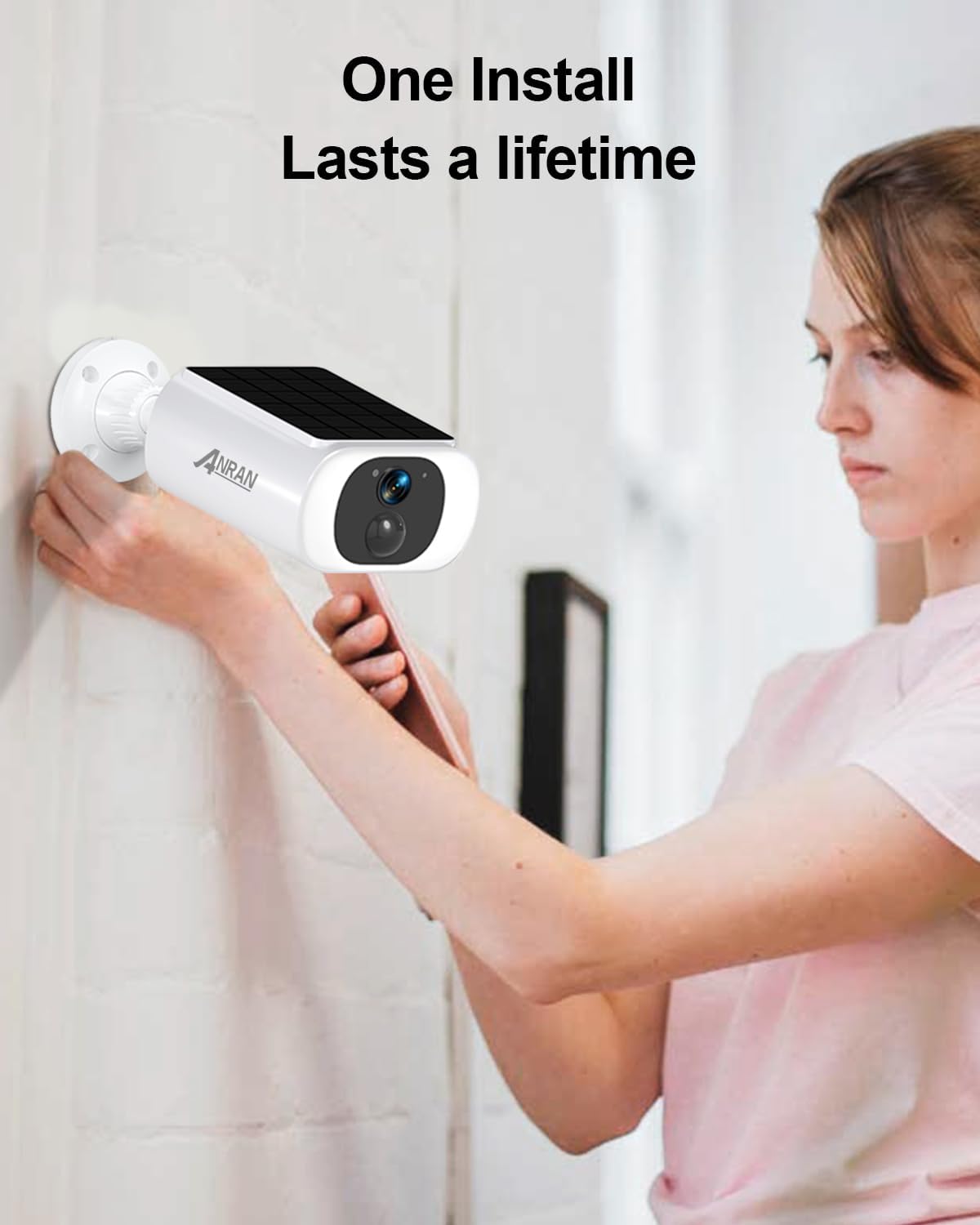 ANRAN 2K Cameras for Home Security Outside, Solar Security Cameras Wireless Outdoor, Battery Powered WiFi Surveillance with Human Detection, Color Night Vision, Spotlight, Works with Alexa (4 Pack)