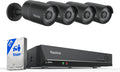 REOLINK 8CH 5MP PoE Security Camera System, 4pcs Wired PoE IP Cameras Outdoor with Person/Pet/Vehicle Detection, 4K 8CH NVR with 2TB HDD for 24-7 Recording, RLK8-410B4-5MP Black