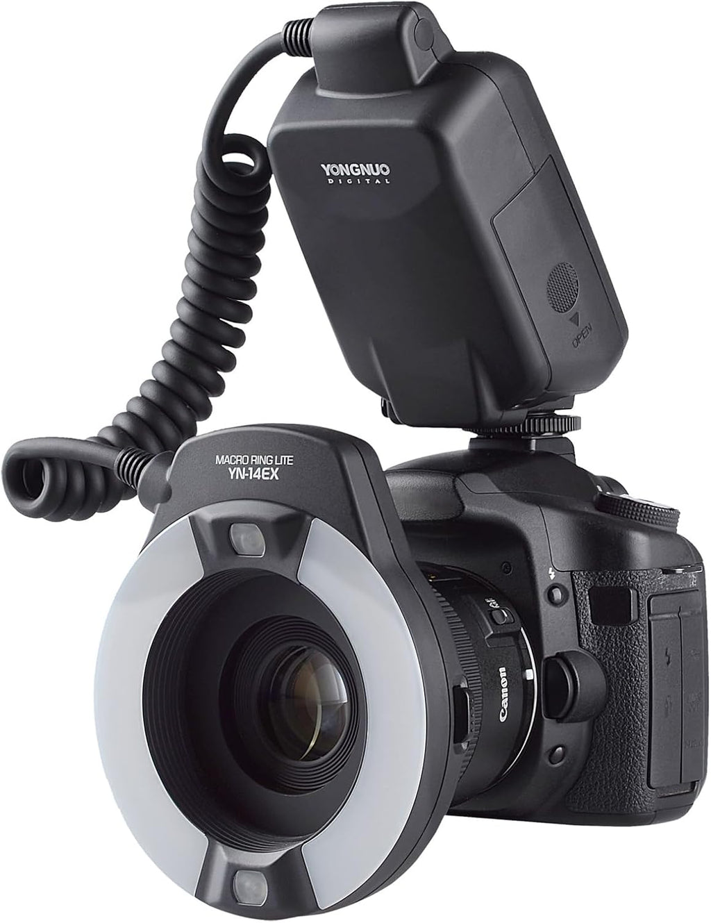YONGNUO YN-14EX YN14EX TTL Macro Ring Flash, LED Flash Light with Adapter Ring for Canon EOS DSLR Cameras, as Canon MR-14EX