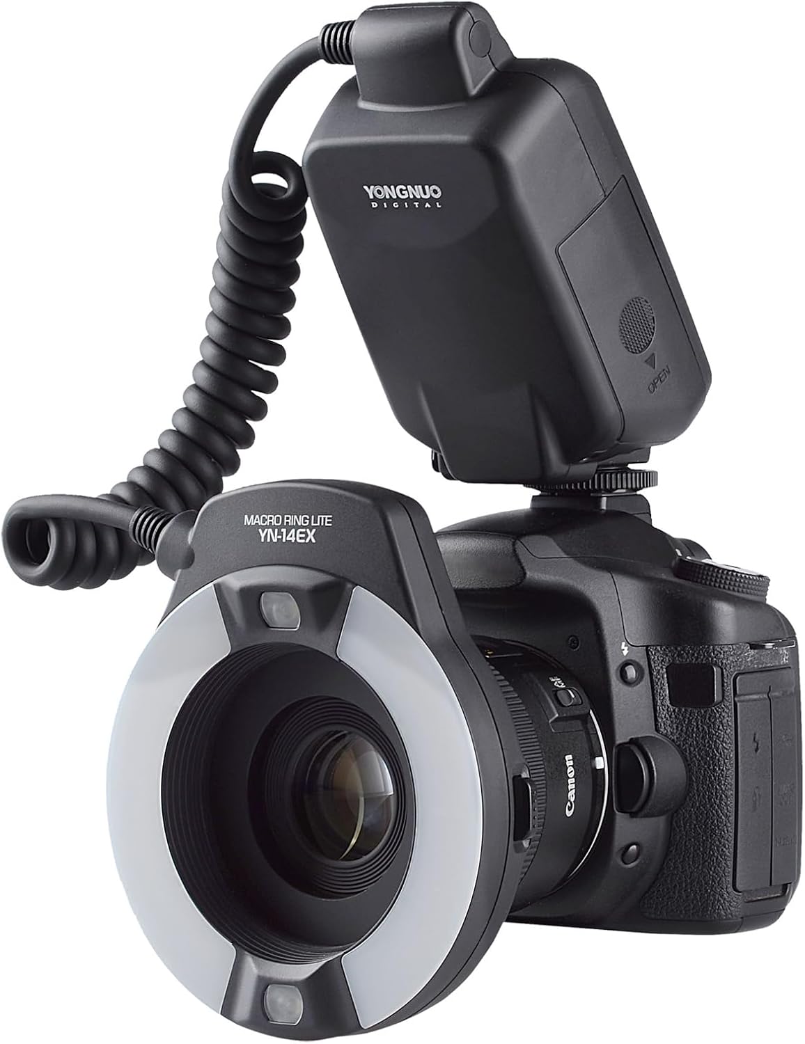 YONGNUO YN-14EX YN14EX TTL Macro Ring Flash, LED Flash Light with Adapter Ring for Canon EOS DSLR Cameras, as Canon MR-14EX
