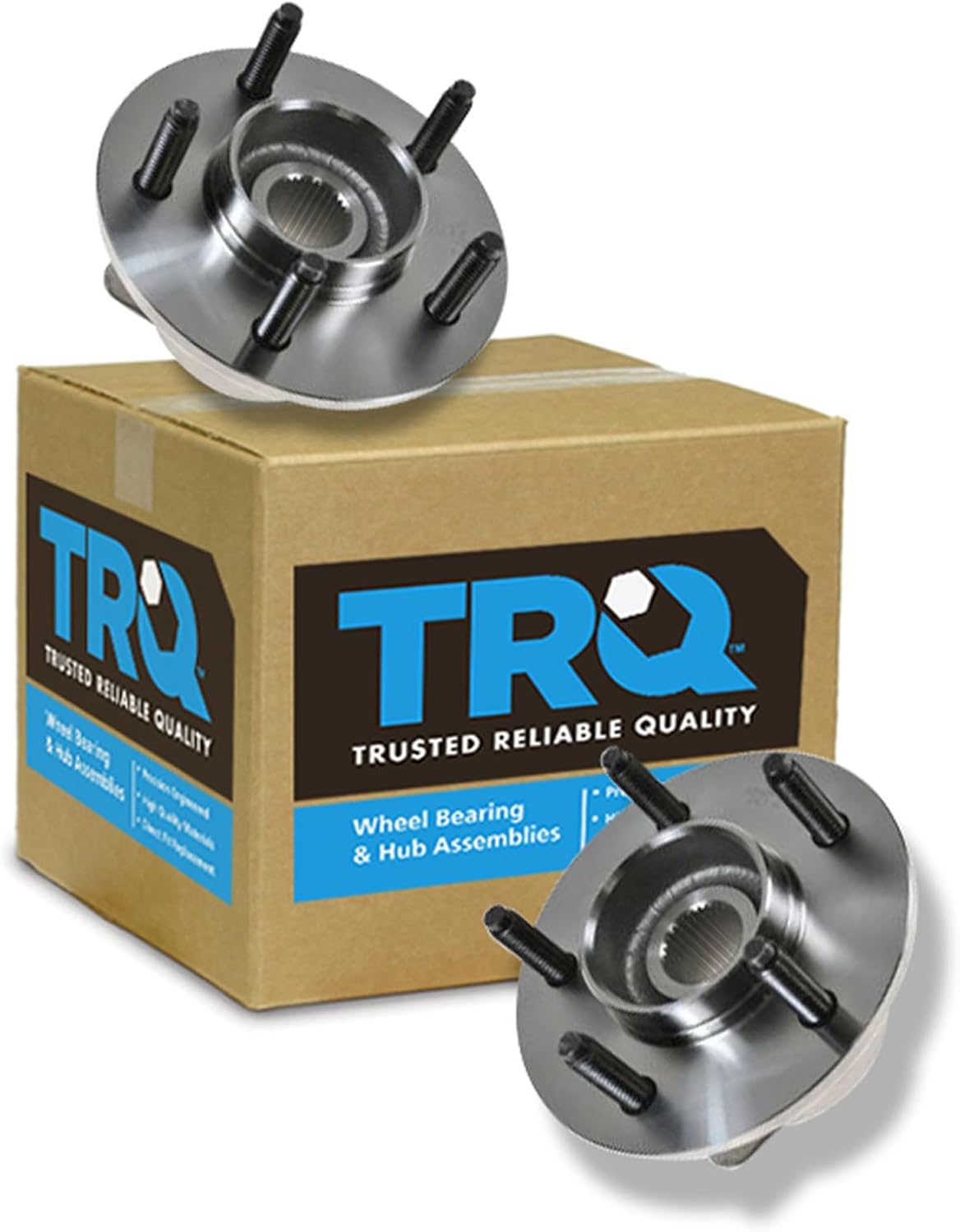 TRQ 2 Piece Front Wheel Bearing & Hub Assembly Set 4WD Compatible with 1999-2003 Ford F-150 2004 F-150 Heritage