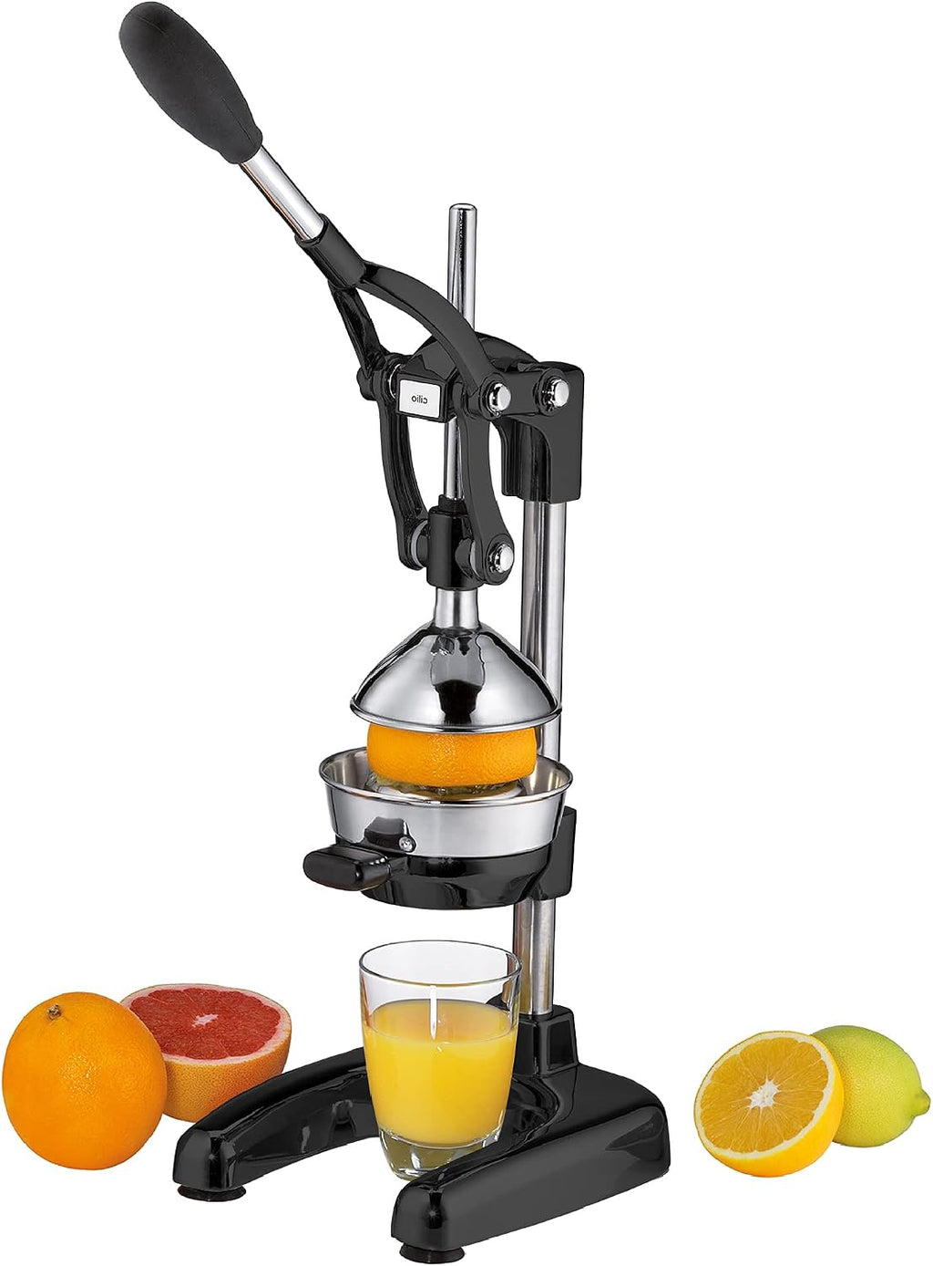 Cilio Commercial Grade Citrus Press Manual Juicer, Black
