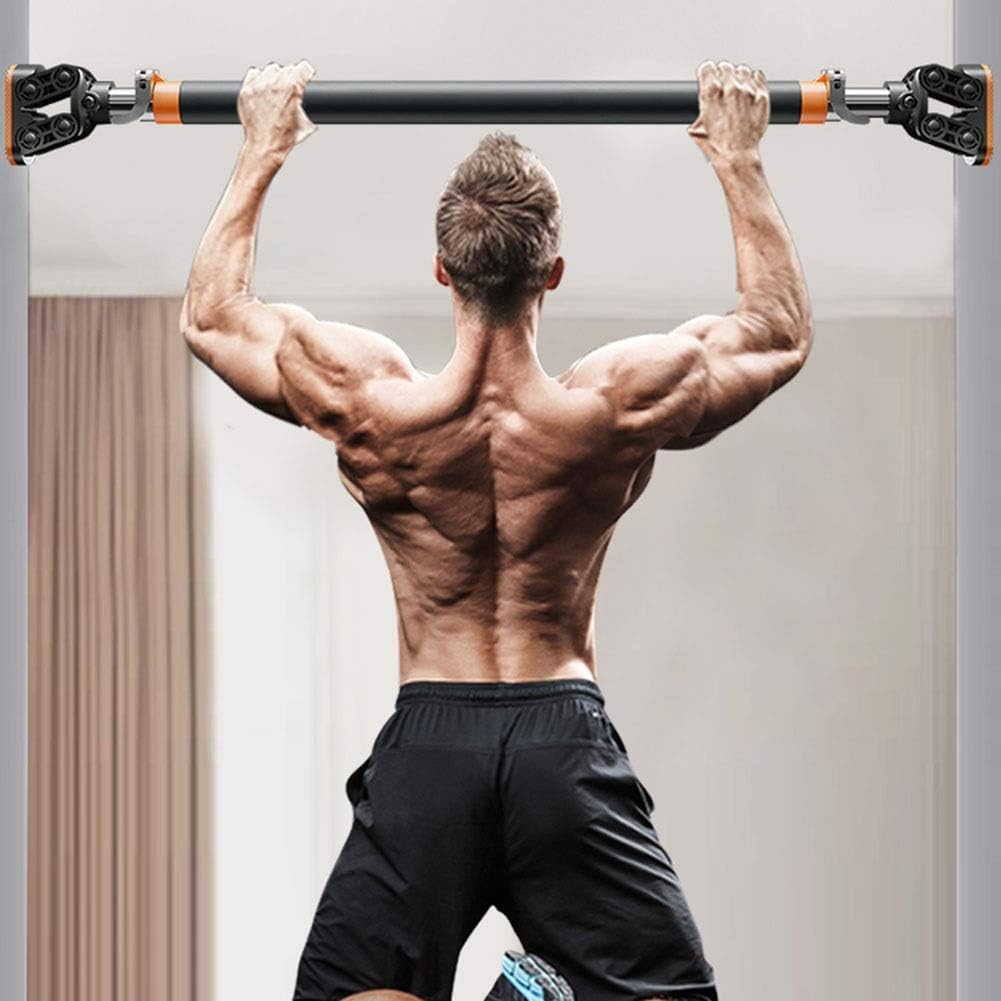 Portable Chin Pull Rod, Free Perforated Wall Horizontal Bar in Door Corridor, Home Fitness Equipment for Adults and Children, 72-175CM, Load 350KG ()