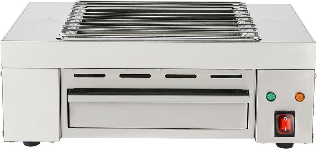 Commercial Indoor Grills Electric Smokeless Barbecue Grill, 1500W 110V Portable Tabletop Yakitori Grill Commercial BBQ Griddle, with Removable Grill Net for Restaurant, Party, Buffet