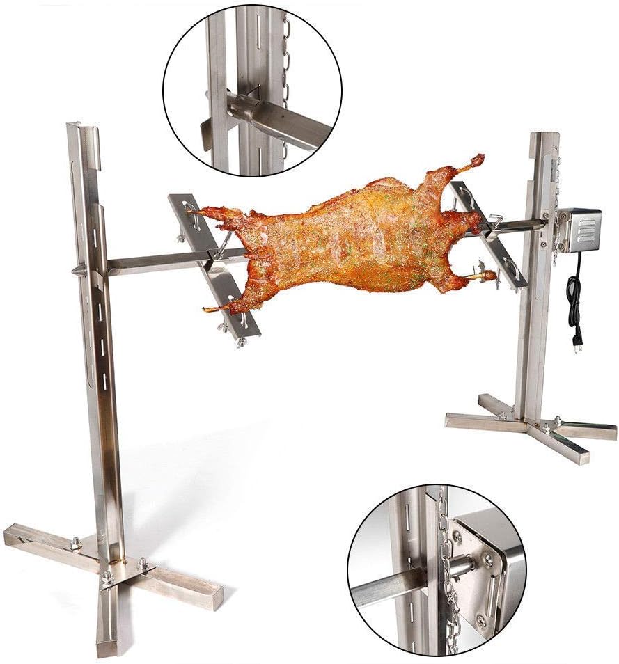 BBQ Grill Rotisserie Kit Up to 70lb Pig Spit Rotisserie Grill Heavy Duty for Pig Rotisserie Hog Lamb Outdoor Party Campfire Barbecue