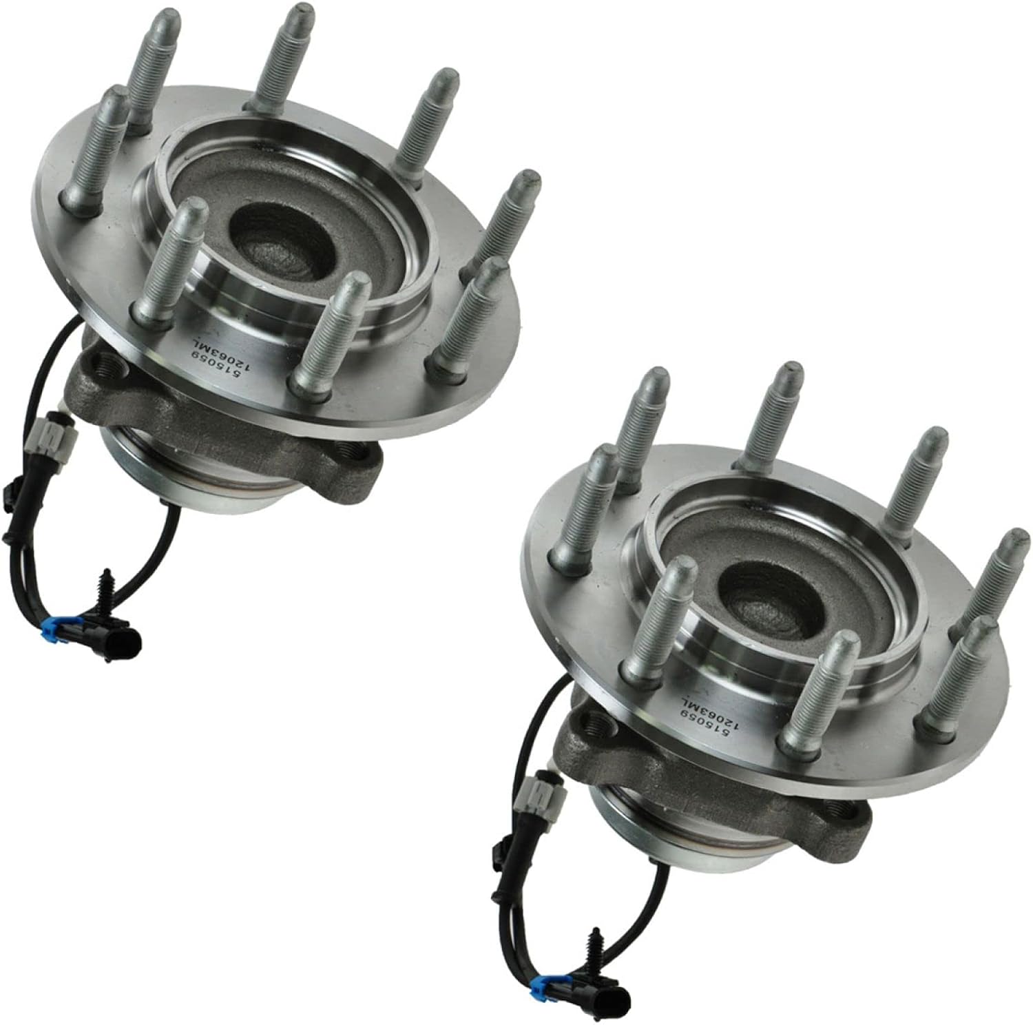 TRQ 2 Piece Front Wheel Bearing & Hub Assembly Set Compatible with 2003-2017 Chevrolet Express 2500 Express 3500 2009-2015 Express 4500 GMC Savana 2500 Savana 3500 Savana 4500
