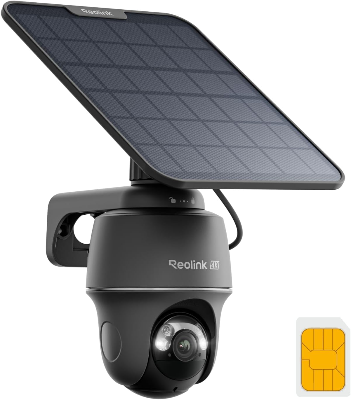 REOLINK 4K 4G Cellular Security Camera Wireless Outdoor, No WiFi 360 PT with 360 Auto Tracking, Smart AI Detection, Color Night Vision, max. 512G Local Storage, SIM Card Included, Go PT Ultra-Grey+SP2