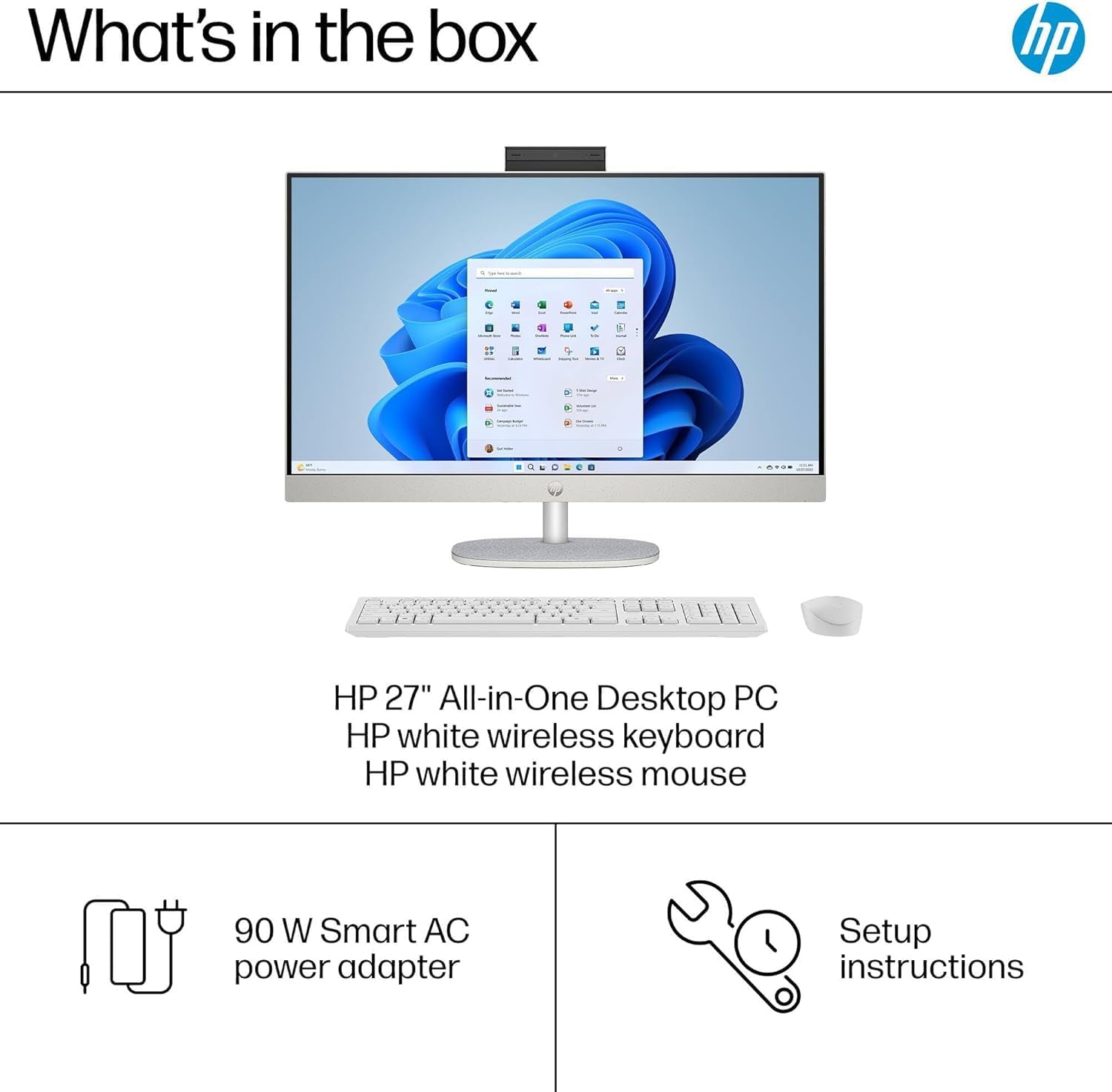 HP 27 All-in-One Desktop Computer, 27' FHD Touchscreen, Intel Ultra 7-155U(12-core), 64 GB DDR5, 4 TB SSD, Adjustable Angle, WiFi 6, Bluetooth 5.3, Windows 11 Pro, Microsoft Office Pro Lifetime