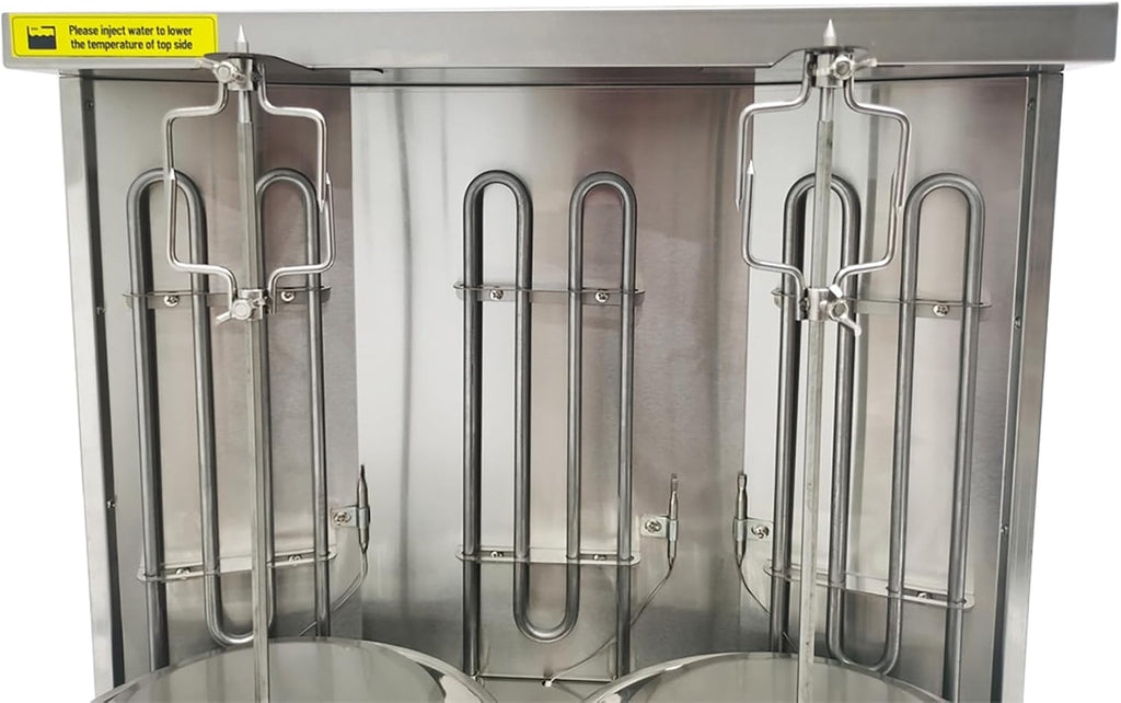 Electric Shawarma Grill Machine with 3 Burners Electric Turkish Barbecue Machine Vertical Rotating Broiler for Commercial and Home Use 110V 3600W