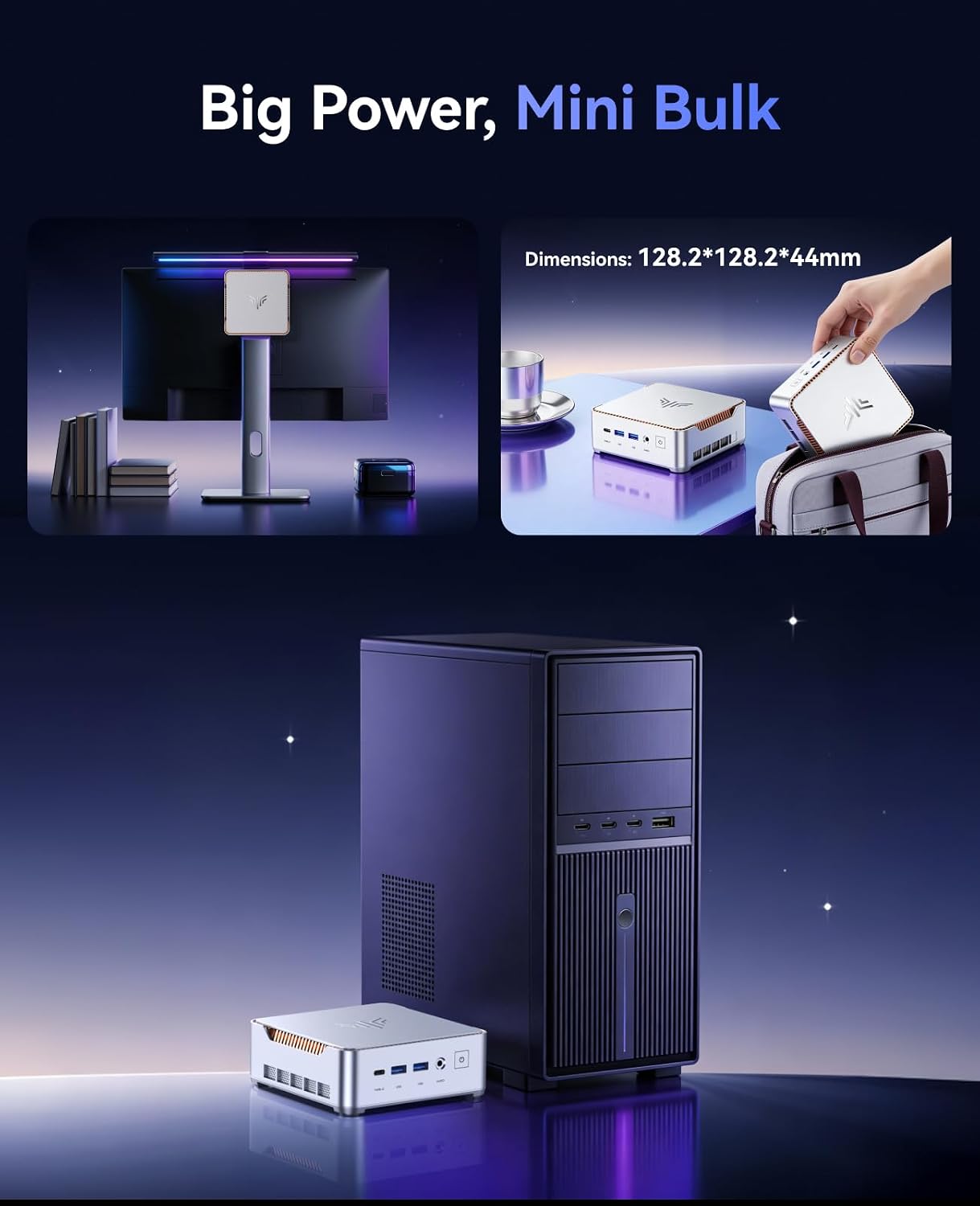 KAMRUI Hyper H2 Small Gaming PC 14th Gen Intel Core i9-14900HX Micro PC(24C/32T, Up to 5.8GHz) 32GB DDR4(Expandable) 1TB SSD Small Desktop Computers, HDMI+DP+USB-C/Triple 4K Display/WiFi6E/BT5.2/VESA