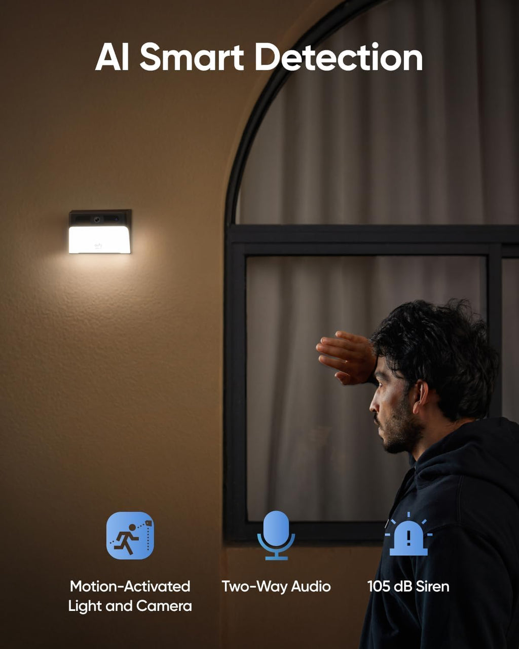 eufy Security Solar Wall Light Cam S120 (2-Pack), Solar Security Cameras Wireless Outdoor, Built-in 8GB Storage, Motion Activated Light, AI Detection, IP65 Waterproof, Spotlight, No Monthly Fee