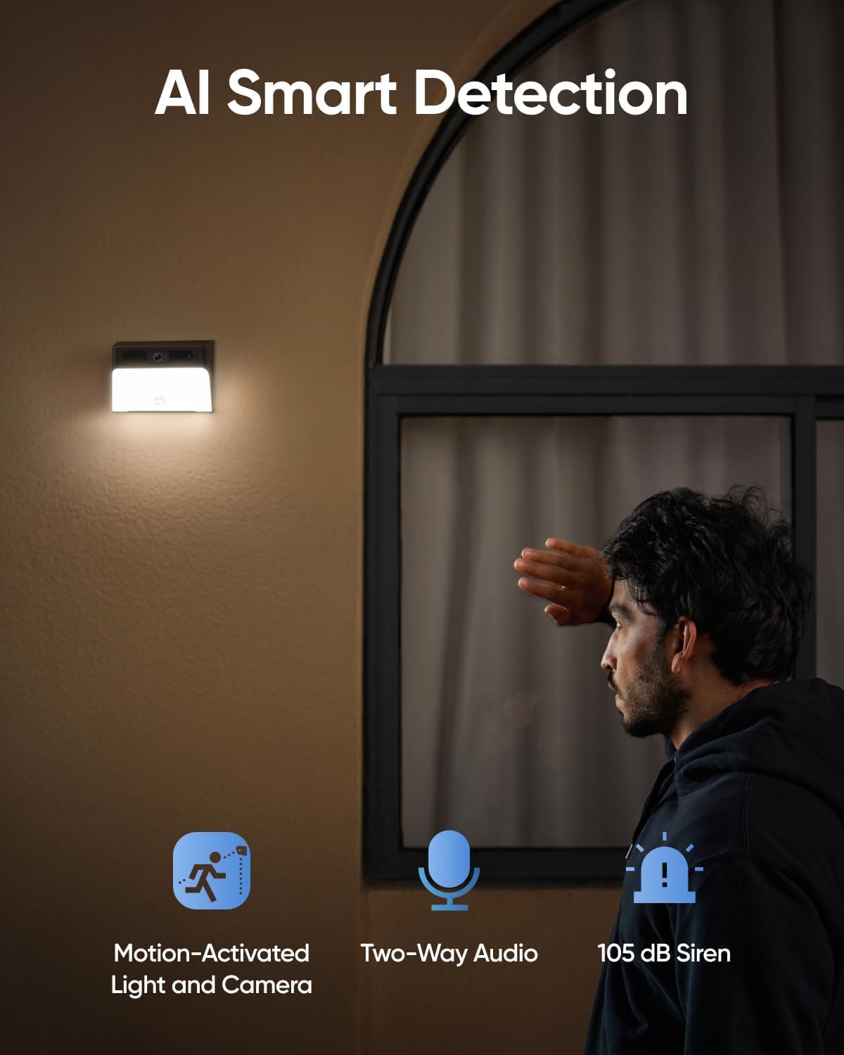 eufy Security Solar Wall Light Cam S120 (2-Pack), Solar Security Cameras Wireless Outdoor, Built-in 8GB Storage, Motion Activated Light, AI Detection, IP65 Waterproof, Spotlight, No Monthly Fee