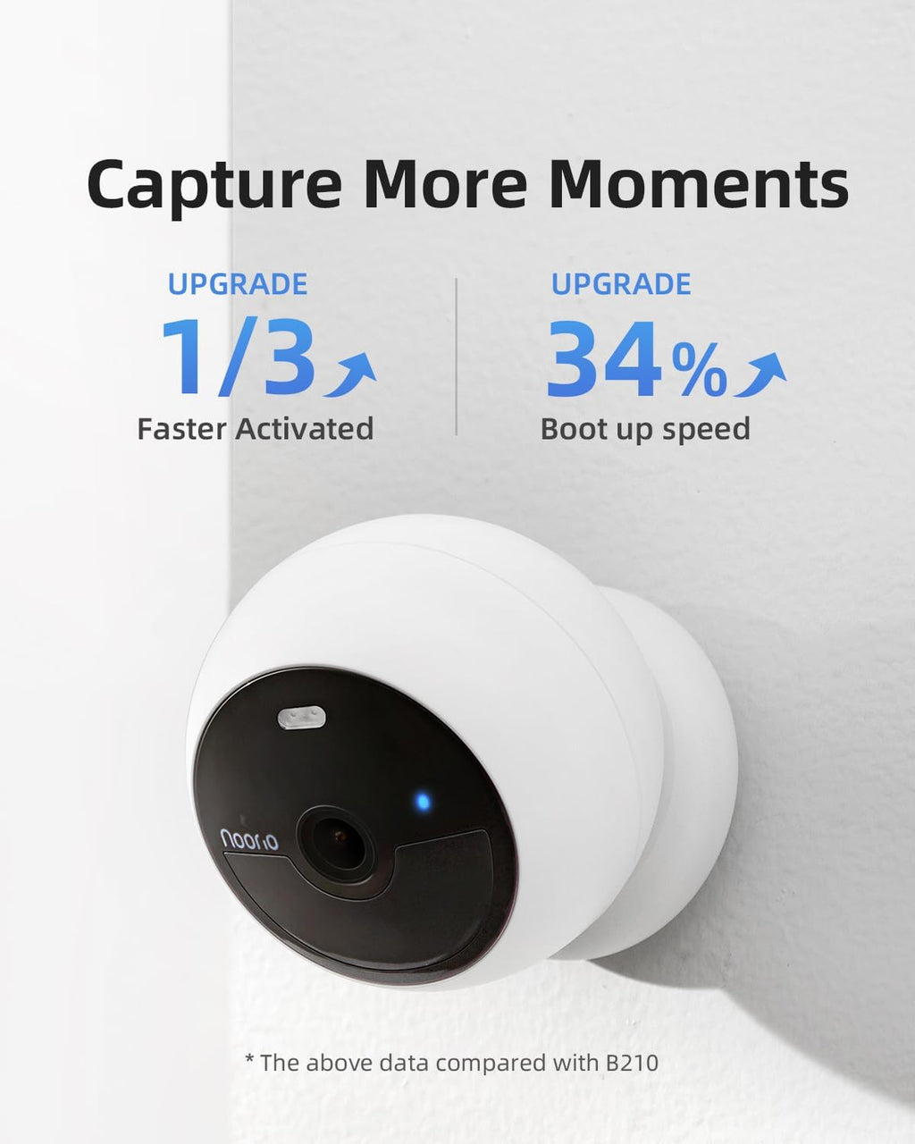Noorio B211 Security Camera Indoor Outdoor Wireless 2K+ Bluetooth Camera for Home Security, Motion Activated Security Camera Spotlight Color Night Vision 16GB Local Storage Work with Alexa Magntic