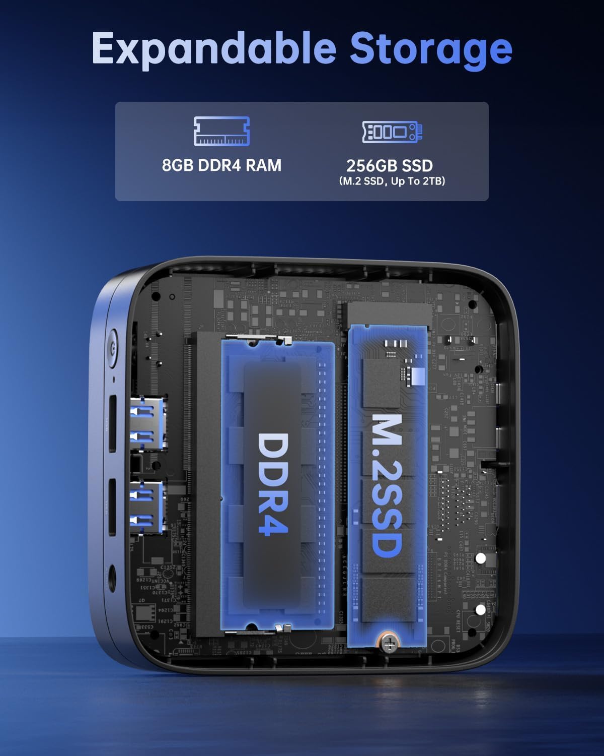 KAMRUI Essenx E1 Mini PC, 8GB DDR4 RAM 256GB M.2 SSD, Mini Computer Twin Lake N150 (Beat N100/N95,up to 3.6GHz), Desktop Computer Dual 4K, Ethernet, WiFi, Bluetooth for Business, Office, Home