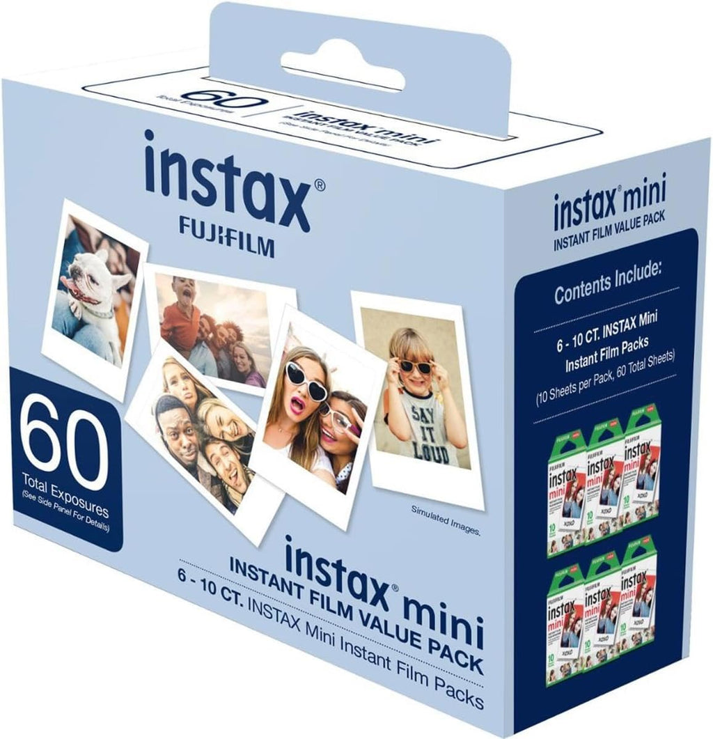 FUJIFILM Mini Instant Camera Film: 120 Shoots Total, Value Pack, (10 Sheets x 12) Includes Slinger Photo Album
