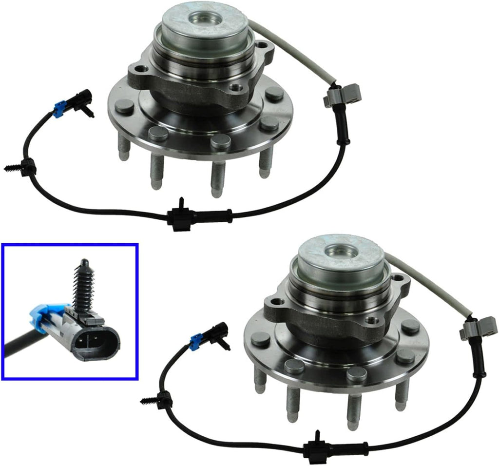 TRQ 2 Piece Front Wheel Bearing & Hub Assembly Set Compatible with 2003-2017 Chevrolet Express 2500 Express 3500 2009-2015 Express 4500 GMC Savana 2500 Savana 3500 Savana 4500