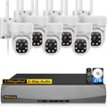 (2026 Update) 5MP PT Wireless Security Camera System with AI Human Tracking, Dual-Band 2.4G&5G WiFi, 130° Wide Angle, 2-Way Audio, No Monthly Fee, Outdoor Home Security Kit