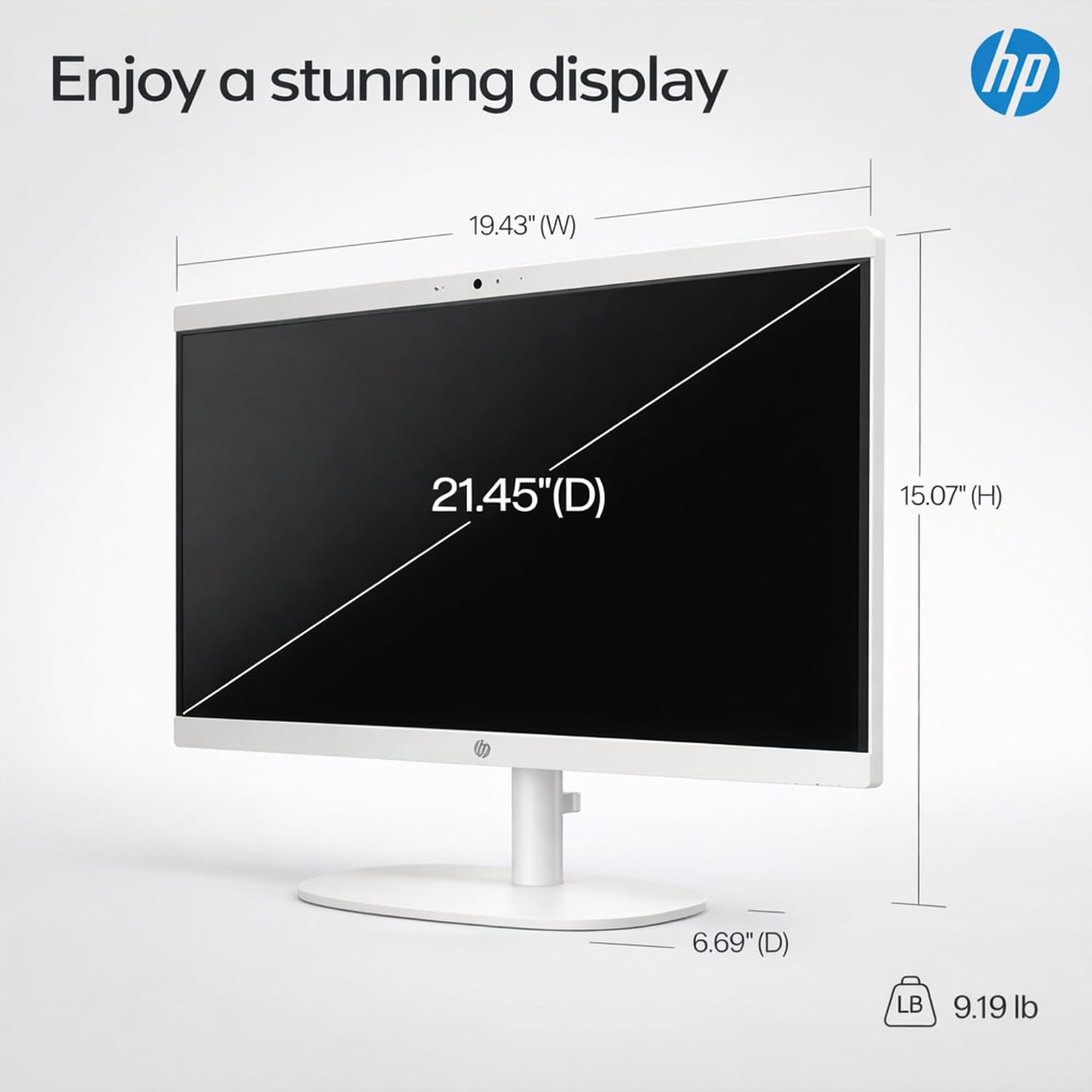 HP 22' FHD All-in-One Desktop Computer • 8GB DDR5 RAM • 128GB External and 128GB UFS Storage | The New Version for Everyday Efficency • Latest 13th Gen Intel Quad-Core • Office 365 for The Web