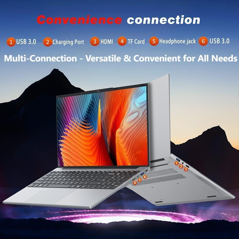 KUMNOSAL 2026 Laptop,15.6 Inch Laptop Computer with Celeron N5095,16GB 512GB SSD,180 Angle Opening Lap top, Fingerprint Unlock with Backlit Keyboard,1920 * 1080 FHD, WiFi5, BT 4.2, Type-A HDMI