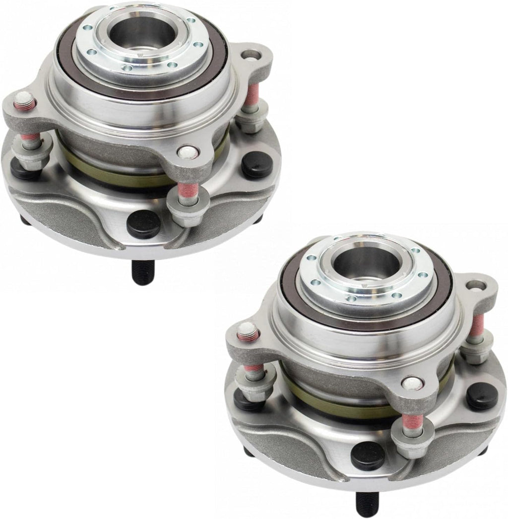 TRQ Front Left and Right Wheel Bearing and Hub Assembly Set 2 Piece Compatible with 2007-2021 Toyota Tundra Rear Wheel Drive 2008-2021 Sequoia Rear Wheel Drive
