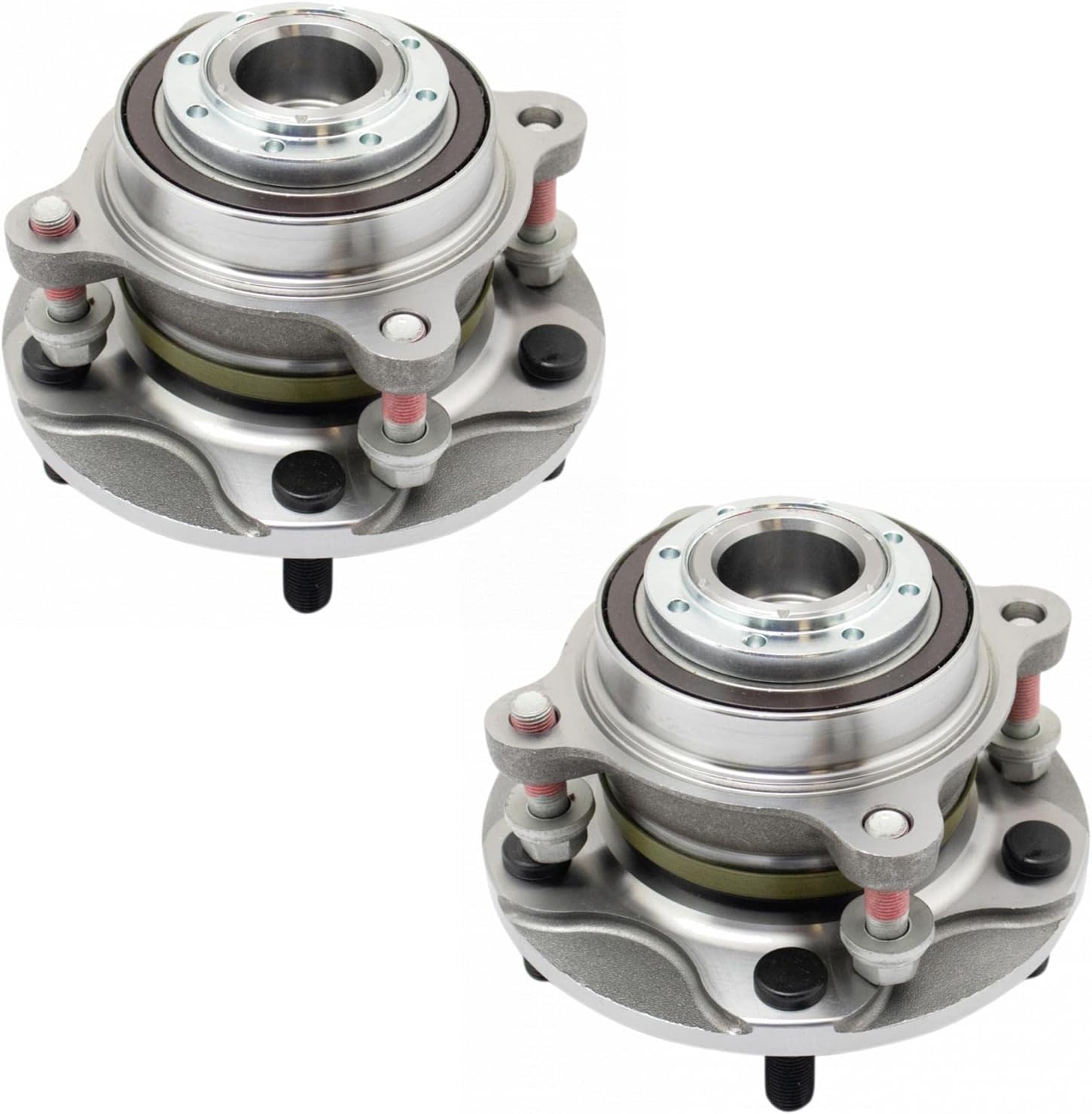 TRQ Front Left and Right Wheel Bearing and Hub Assembly Set 2 Piece Compatible with 2007-2021 Toyota Tundra Rear Wheel Drive 2008-2021 Sequoia Rear Wheel Drive
