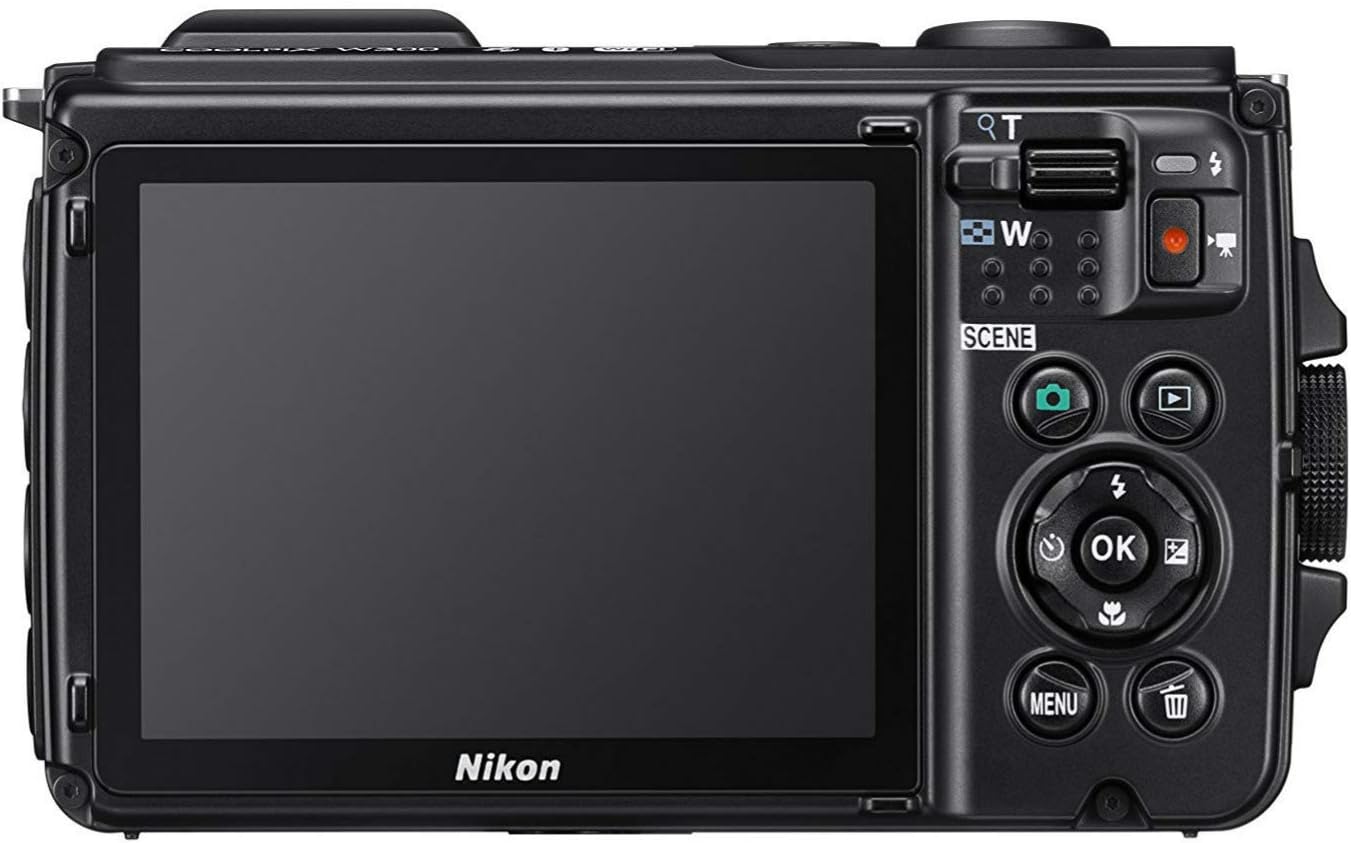 Nikon W300 Waterproof Underwater Digital Camera with TFT LCD, 3', Yellow (26525)