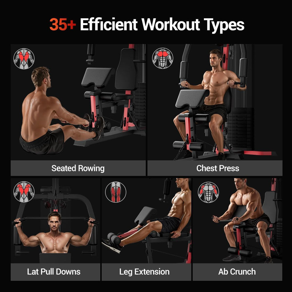 Home Gym System with 160LB Weight Stack, Multifunctional All-in-One Workout Station, Full Body Strength Training System