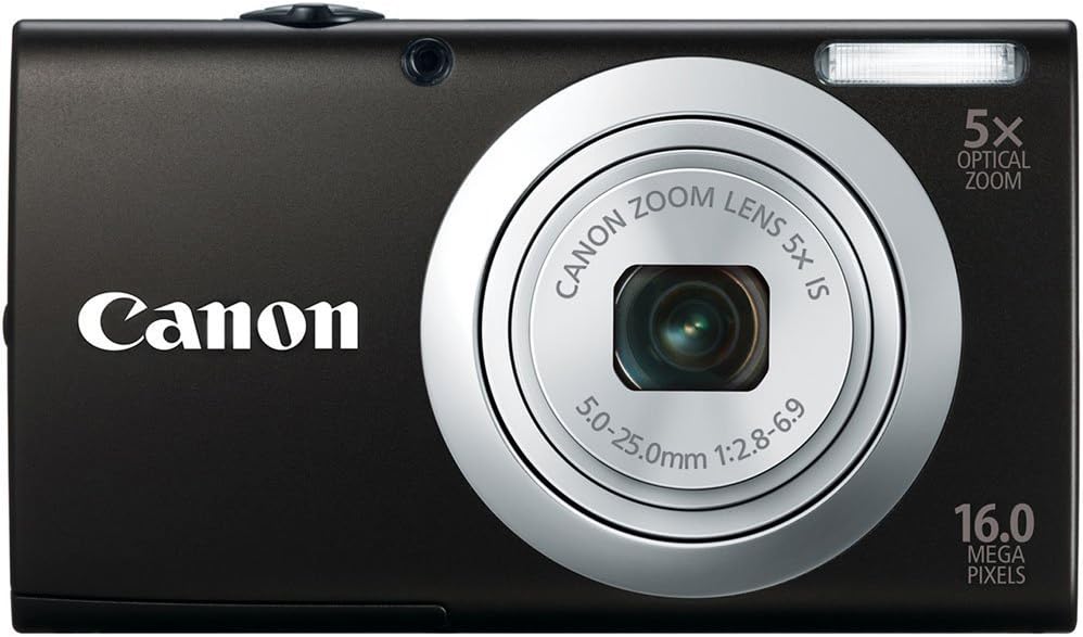 Canon PowerShot A2400 IS 16.0 MP Digital Camera with 5x Optical Image Stabilized Zoom 28mm Wide-Angle Lens with 720p Full HD Video Recording and 2.7-Inch Touch Panel LCD (Black)