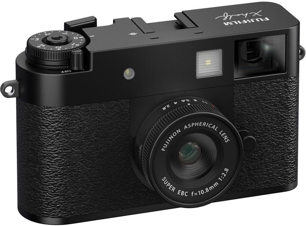 FUJIFILM X Half Premium Compact Digital Camera (Black) Bundle with Carrying Case + 64GB Memory Card + Lens Cap Keeper + Memory Card Wallet + Hand Strap + Cleaning Kit + More